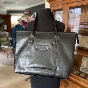 Black tote shoulder laptop bag